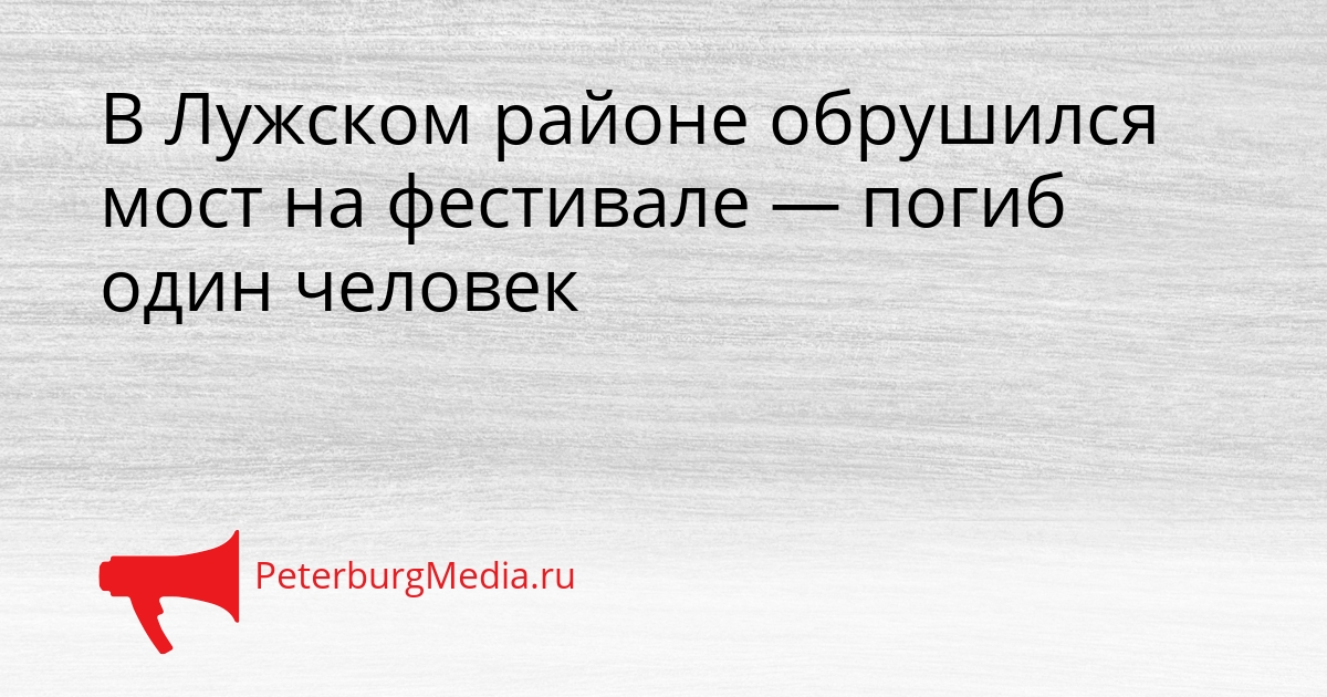 В Лужском районе обрушился мост на фестивале — погиб один человек Сгенерировано