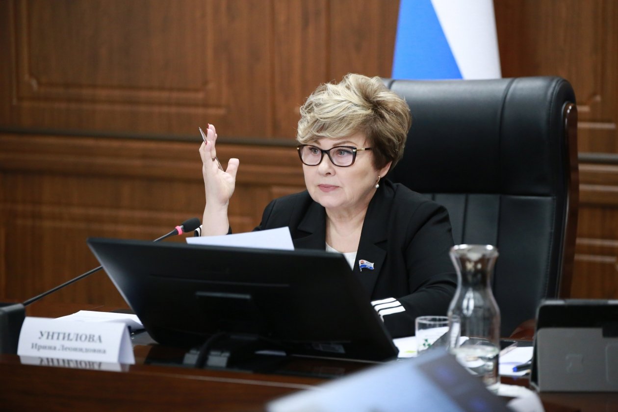 Ирина Унтилова на заседании Законодательного Собрания Камчатского края Пётр Мартыненко