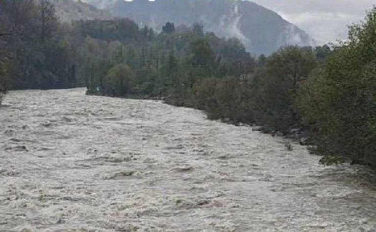 До опасного уровня поднялась вода в реке Афипс в Северском районе Кубани Пресс-служба администрации Северского района