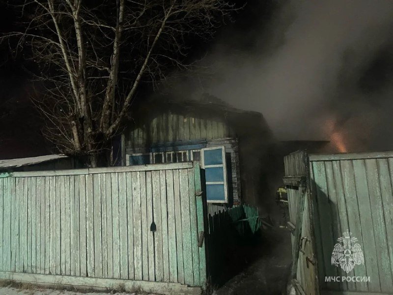 Пожар дома ГУ МЧС России по Забайкалью