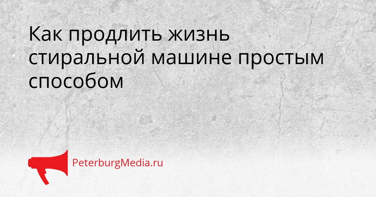 Как продлить жизнь стиральной машине простым способом Сгенерировано