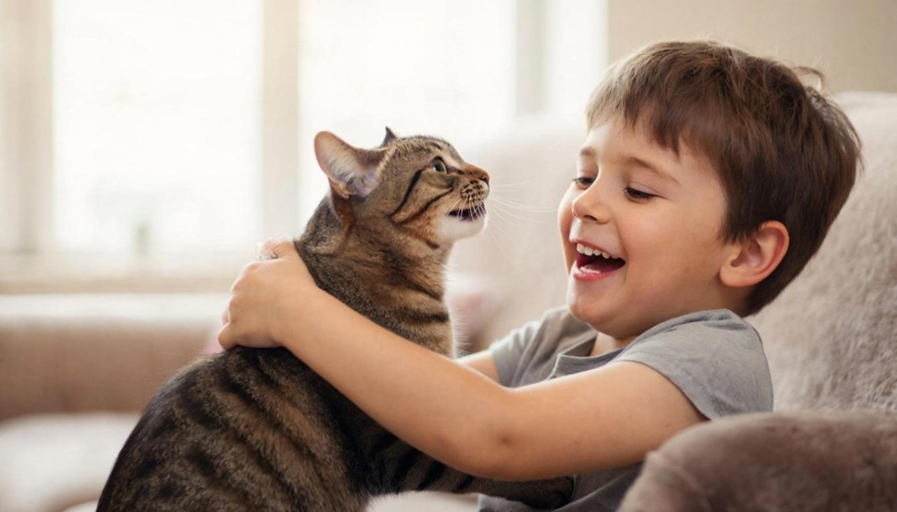 Не игрушка, а самый верный друг: 4 лучшие породы котов для семьи с детьми ИИ Kandinsky (18+)