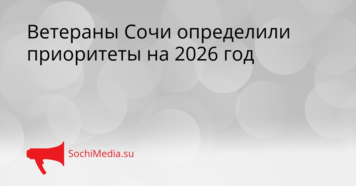 Ветераны Сочи определили приоритеты на 2026 год Сгенерировано