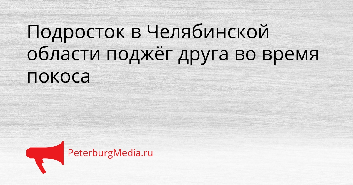 Подросток в Челябинской области поджёг друга во время покоса Сгенерировано