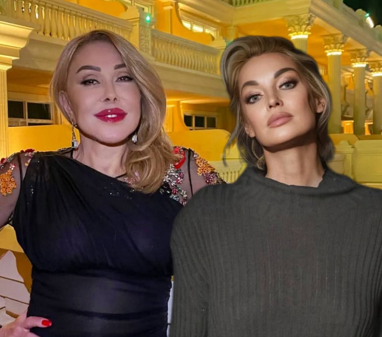 Любовь Успенская и Анастасия Волочкова коллаж сгенерирован PrimaDonna.media на основе соцсетей знаменитостей