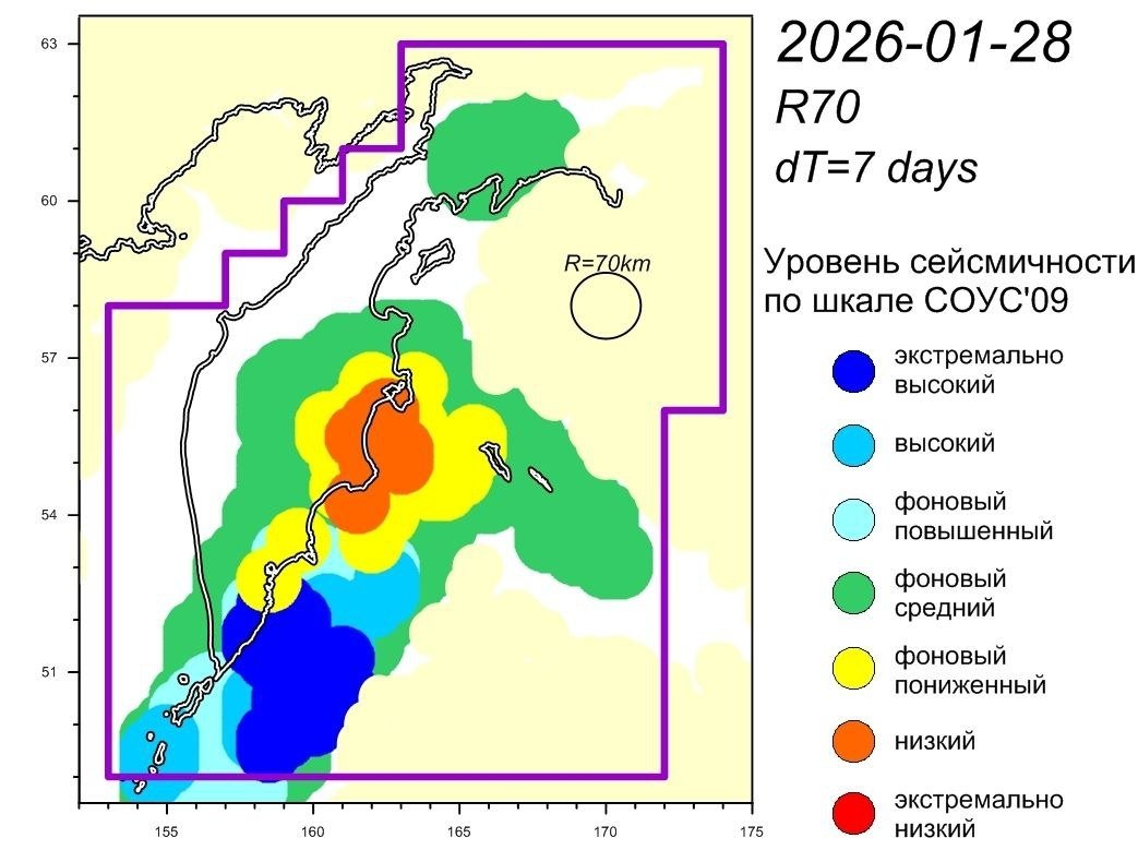 Уровень сейсмичности на этой неделе Камчатский филиал ФГБУН ФИЦ &quotЕдиная геофизическая служба Российской академии наук&quot (18+).