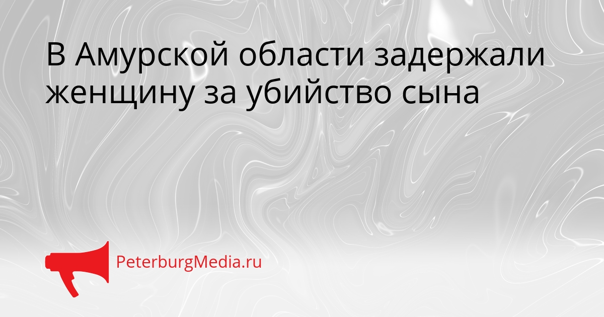 В Амурской области задержали женщину за убийство сына Сгенерировано