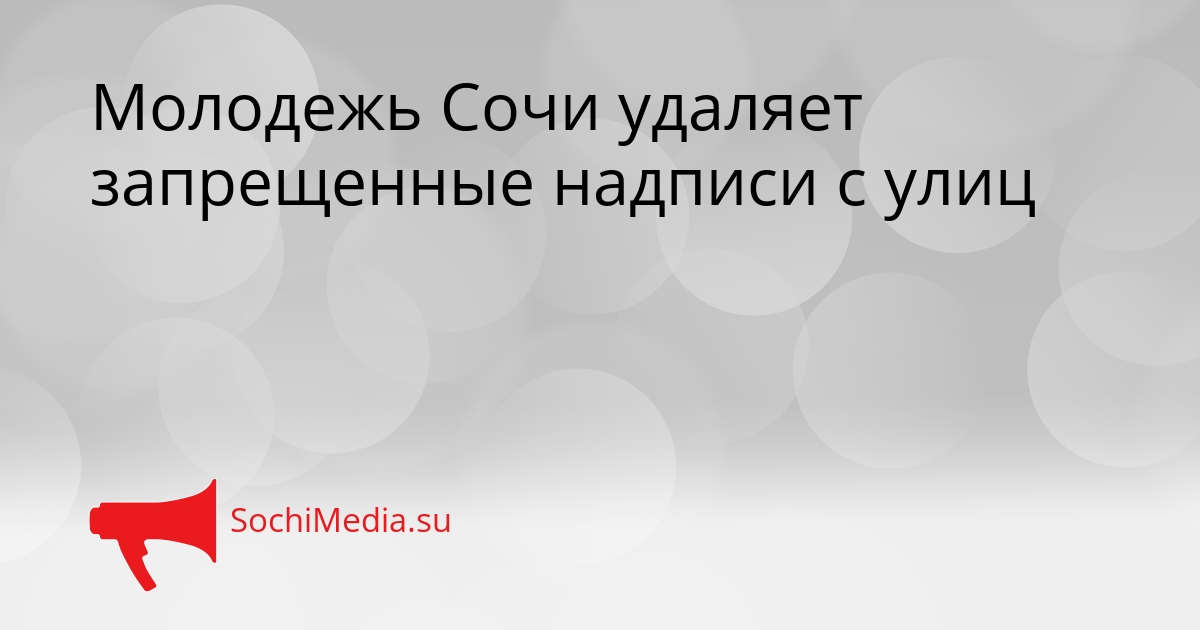 Молодежь Сочи удаляет запрещенные надписи с улиц Сгенерировано
