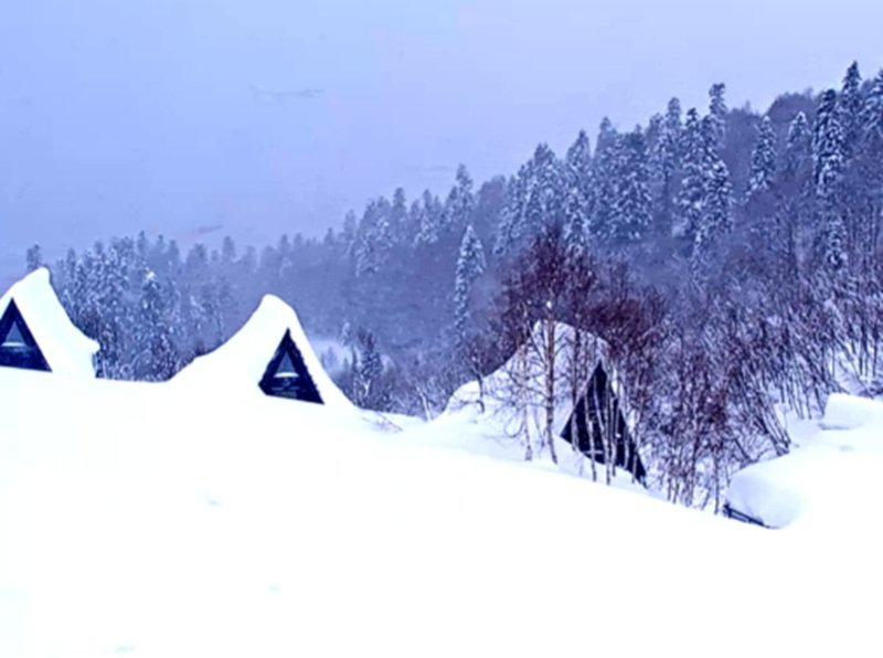 Высота сугробов в горах Сочи достигла рекордных значений rosakhutor/webcams