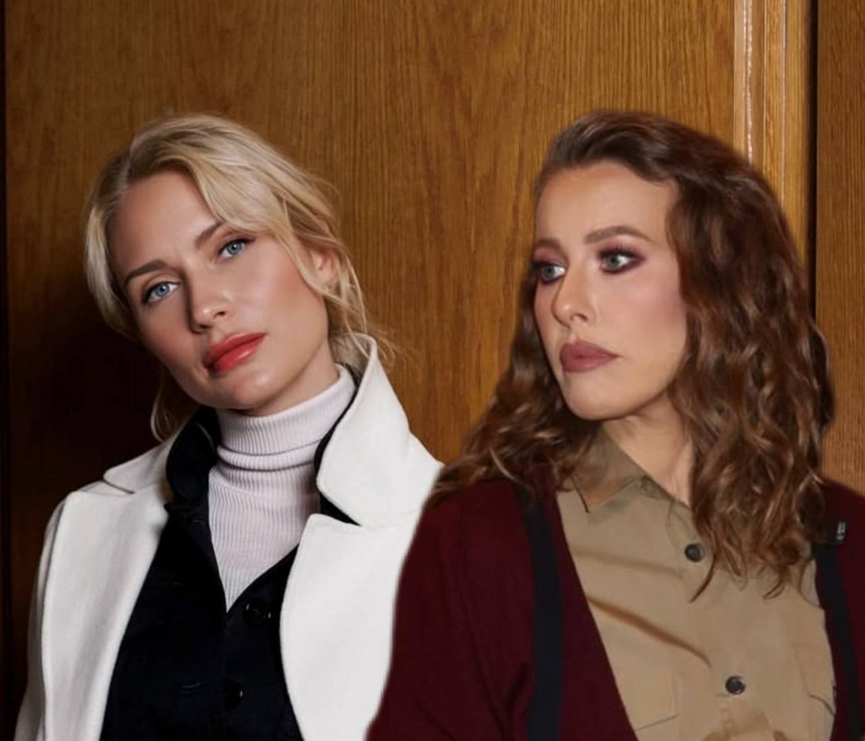 ЕКатерина Гордон и Ксения Собчак коллаж сгенерирован PrimaDonna.media на основе соцсетей знаменитостей