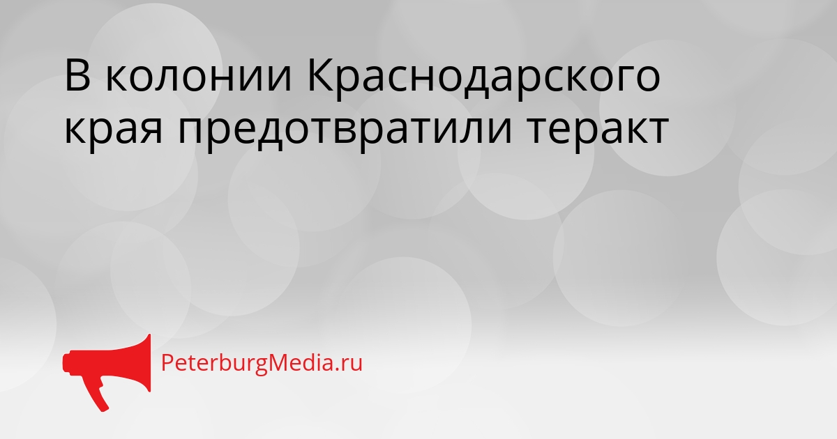 В колонии Краснодарского края предотвратили теракт Сгенерировано