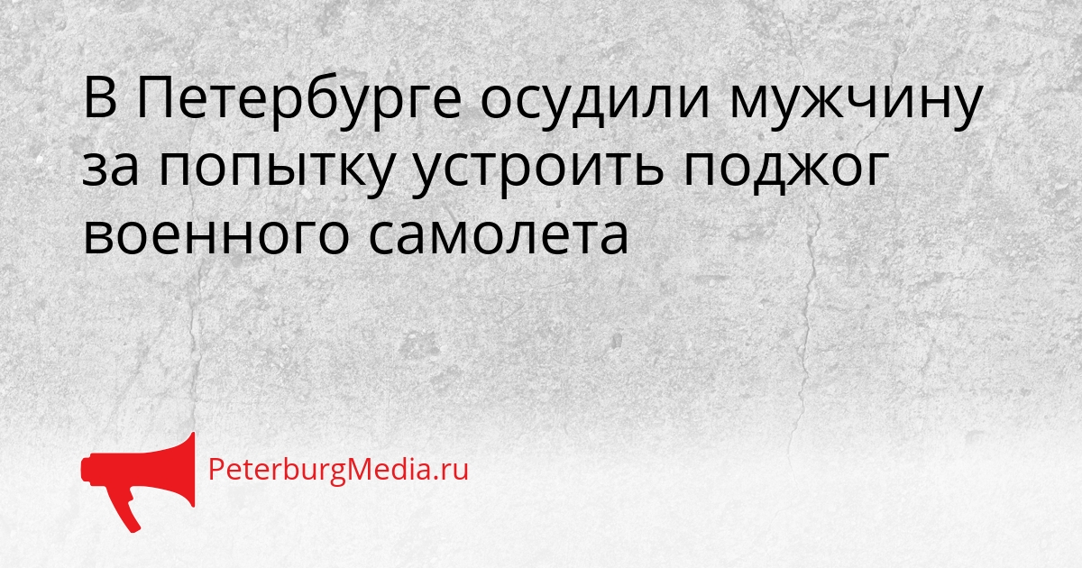 В Петербурге осудили мужчину за попытку устроить поджог военного самолета Сгенерировано
