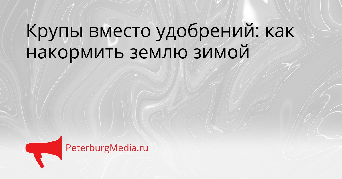 Крупы вместо удобрений: как накормить землю зимой Сгенерировано