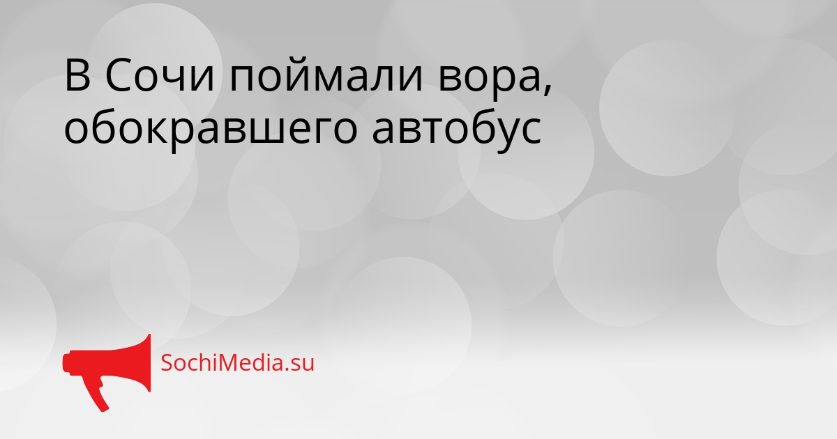 В Сочи поймали вора, обокравшего автобус Сгенерировано