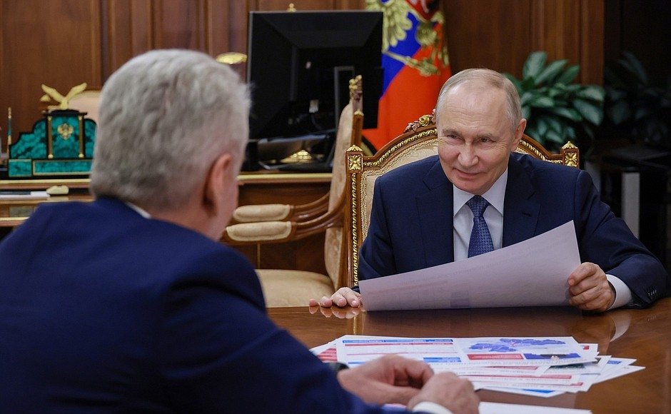Мэр Москвы Сергей Собянин и президент России Владимир Путин Kremlin.ru