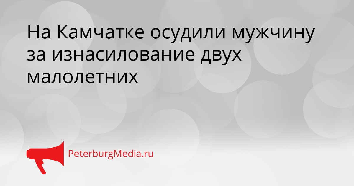 На Камчатке осудили мужчину за изнасилование двух малолетних Сгенерировано