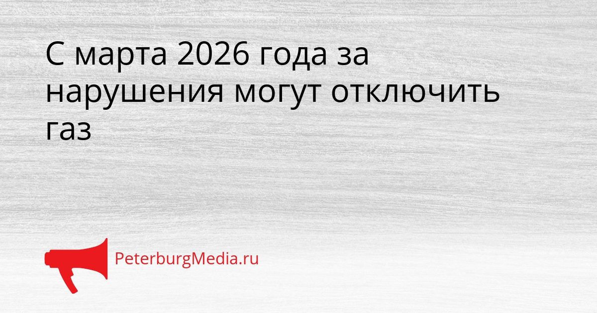 С марта 2026 года за нарушения могут отключить газ Сгенерировано