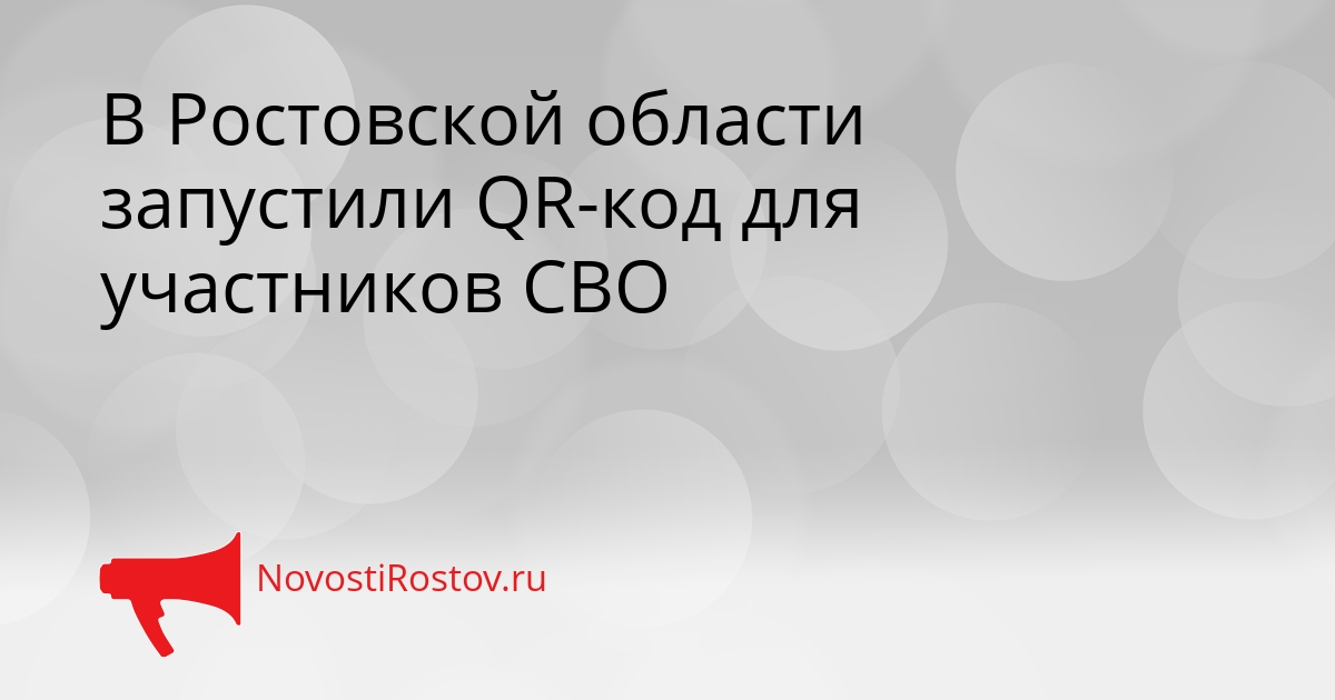 В Ростовской области запустили QR-код для участников СВО Сгенерировано
