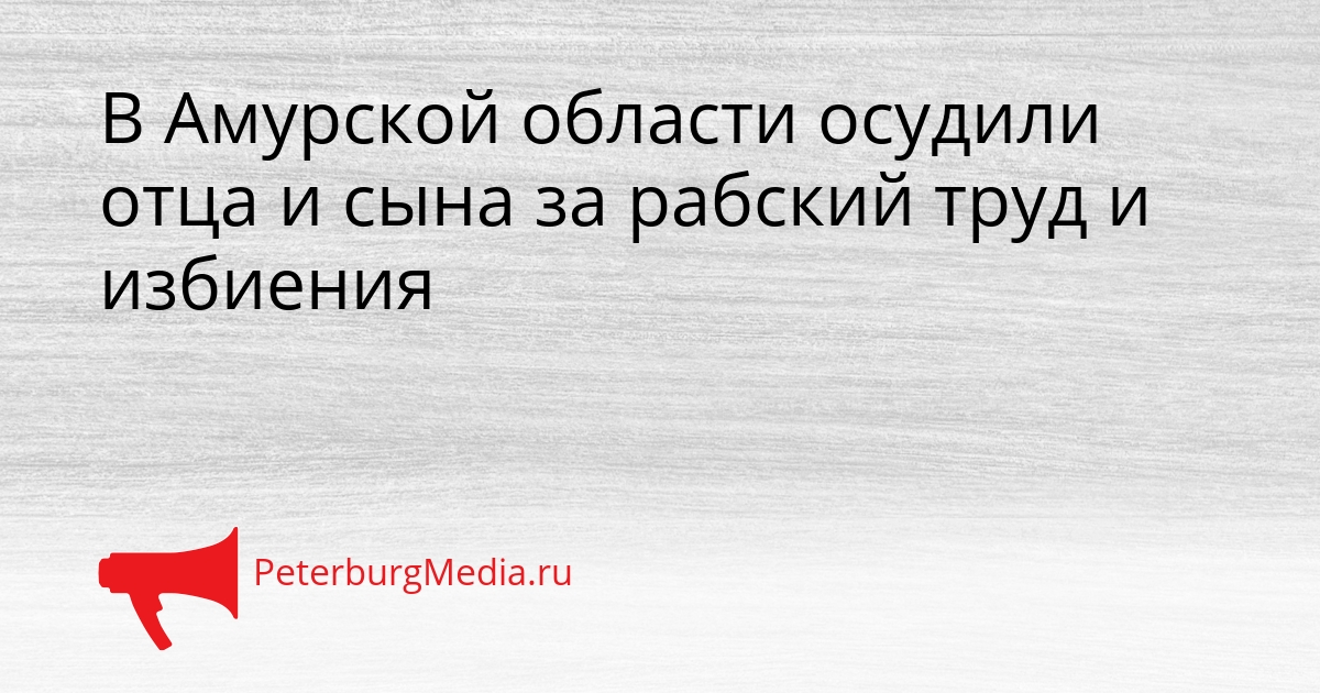 В Амурской области осудили отца и сына за рабский труд и избиения Сгенерировано