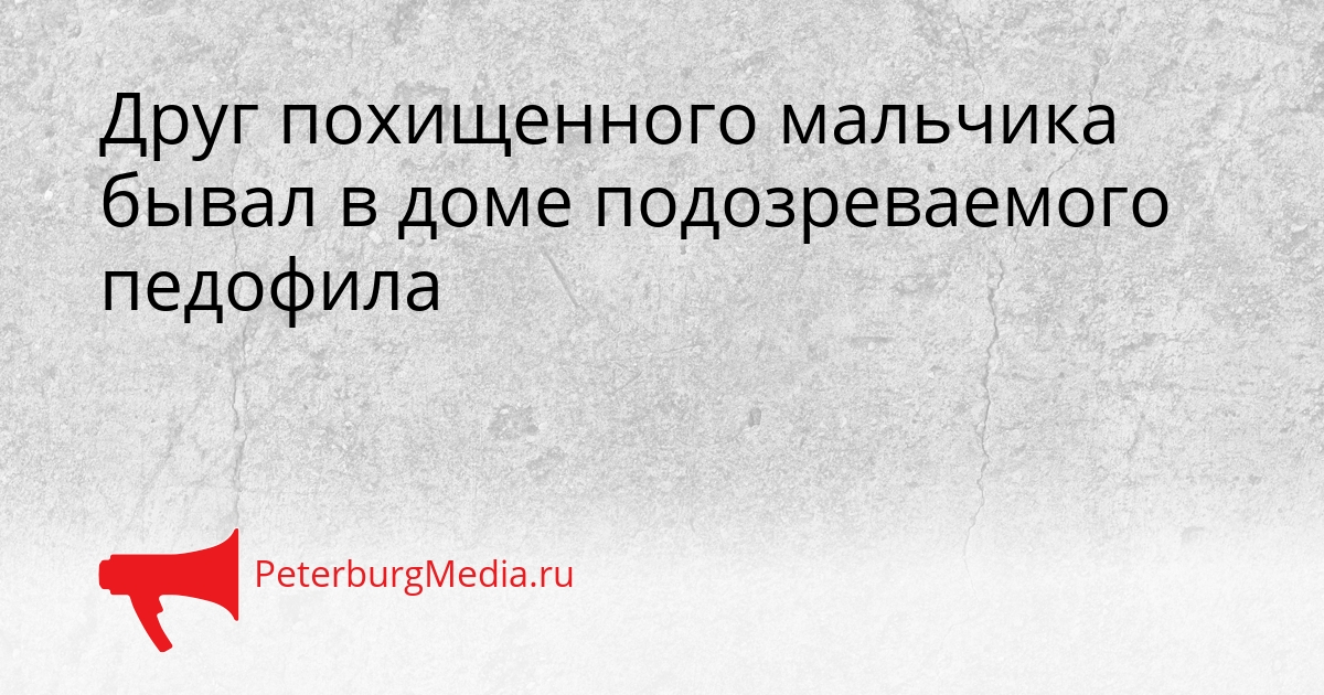 Друг похищенного мальчика бывал в доме подозреваемого педофила Сгенерировано