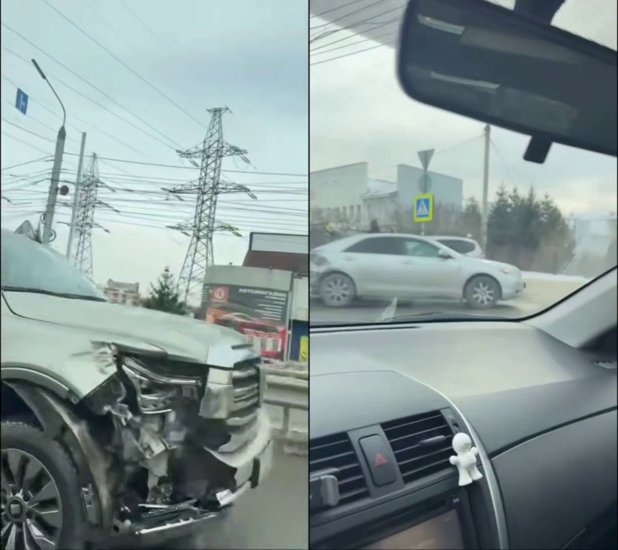 Пробка образовалась из-за столкновения легковушки и внедорожника в Иркутске Тг-канал &quotДТП38&quot(18+)