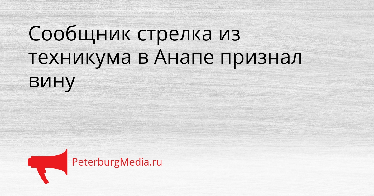 Сообщник стрелка из техникума в Анапе признал вину Сгенерировано