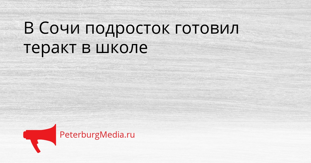 В Сочи подросток готовил теракт в школе Сгенерировано