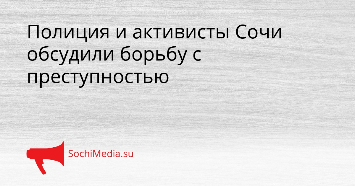 Полиция и активисты Сочи обсудили борьбу с преступностью Сгенерировано