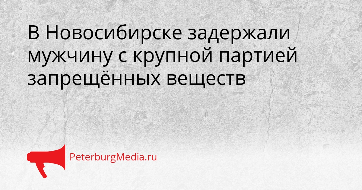 В Новосибирске задержали мужчину с крупной партией запрещённых веществ Сгенерировано