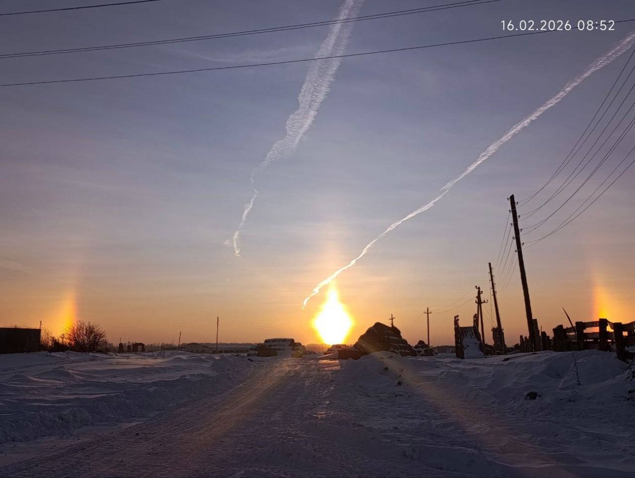 Редкое атмосферное явление на рассвете тг-канал &quotОхотник за красотами Омской области&quot, Милена Пономарёва (18+)