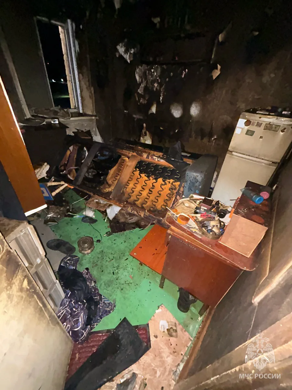 Место пожара пресс-службы ГУ МЧС по Забайкалью