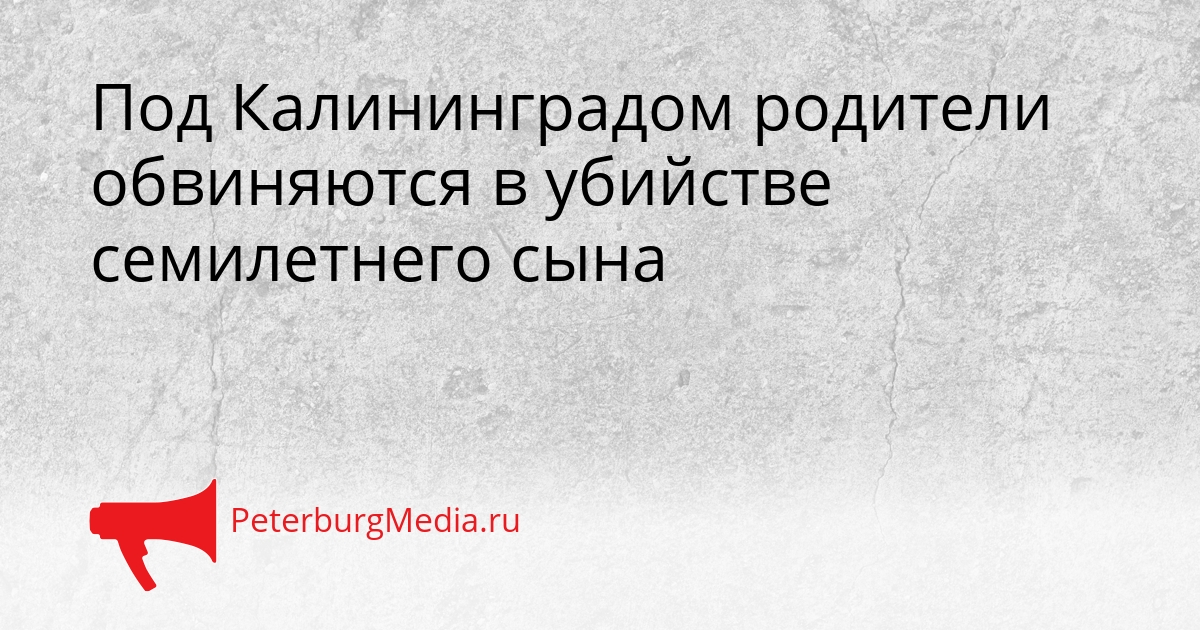 Под Калининградом родители обвиняются в убийстве семилетнего сына Сгенерировано