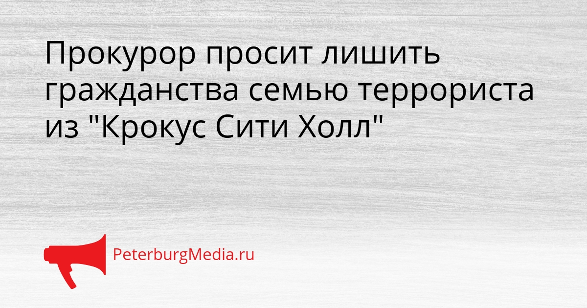 Прокурор просит лишить гражданства семью террориста из &quotКрокус Сити Холл&quot Сгенерировано