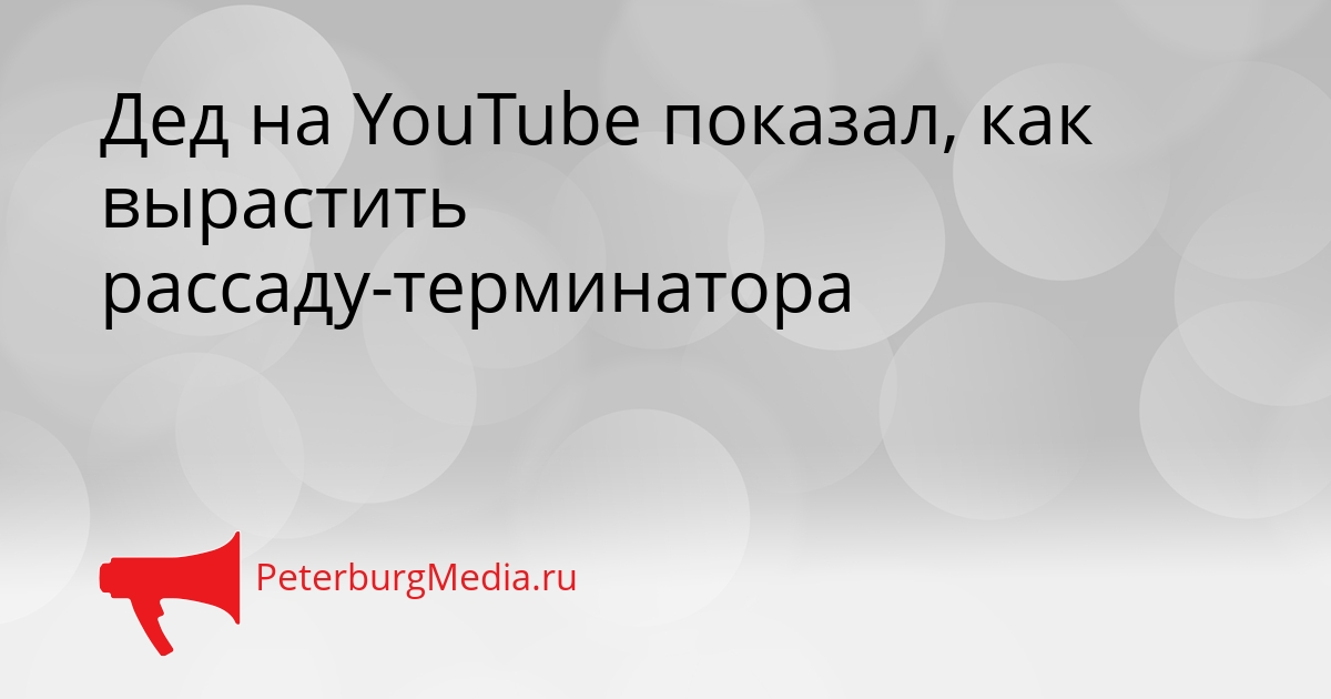 Дед на YouTube показал, как вырастить рассаду-терминатора Сгенерировано