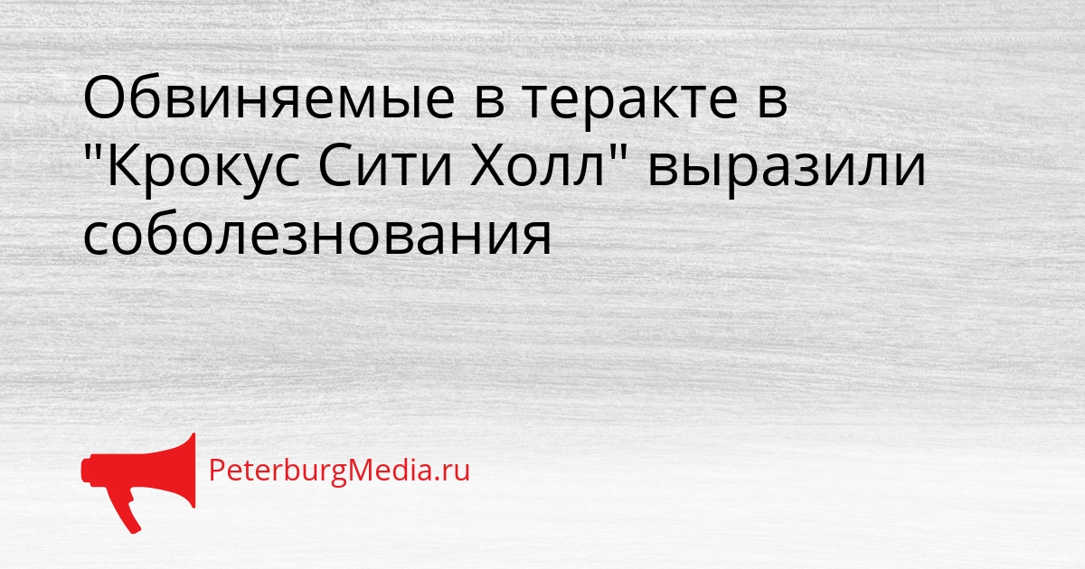 Обвиняемые в теракте в &quotКрокус Сити Холл&quot выразили соболезнования Сгенерировано