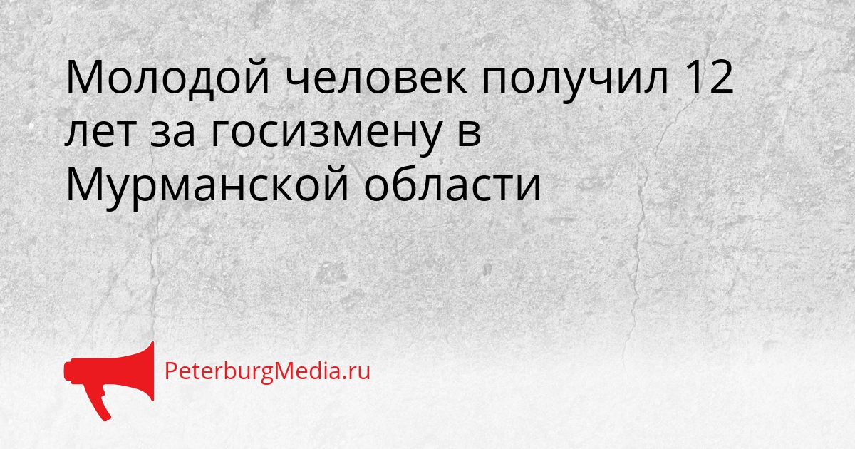 Молодой человек получил 12 лет за госизмену в Мурманской области Сгенерировано
