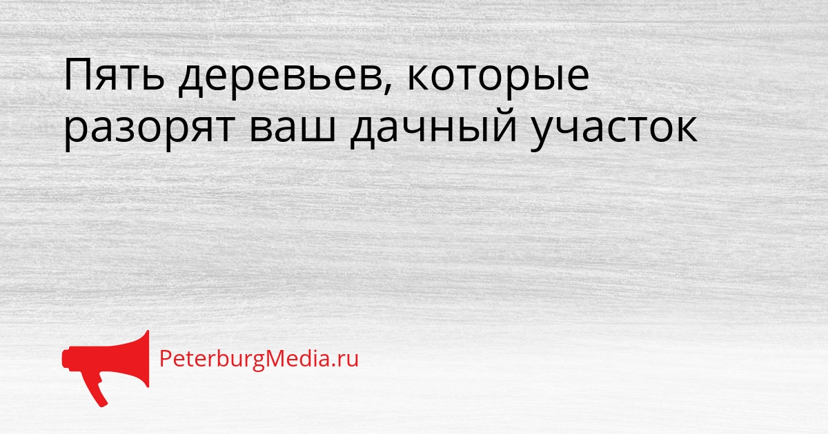 Пять деревьев, которые разорят ваш дачный участок Сгенерировано