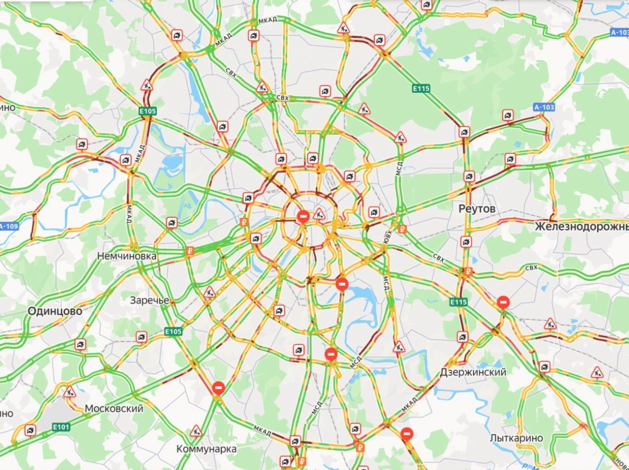 Пробки в Москве Скриншот &quotЯндекс. Карты&quot