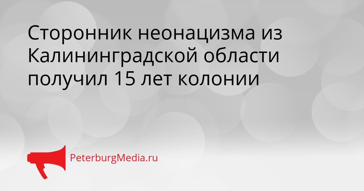 Сторонник неонацизма из Калининградской области получил 15 лет колонии Сгенерировано