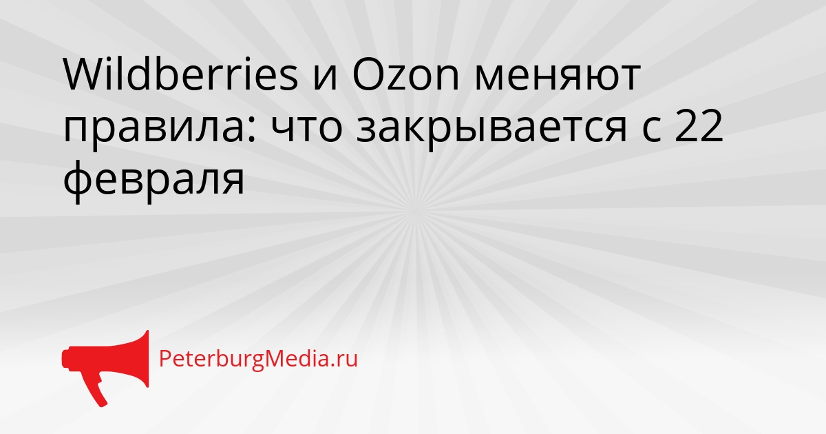 Wildberries и Ozon меняют правила: что закрывается с 22 февраля Сгенерировано