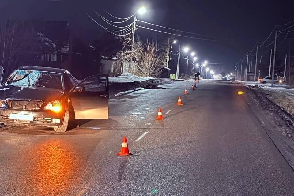 Место происшествия в Лесозаводске, где под колесами иномарки погиб пешеход предоставлено пресс-службой полиции Приморья