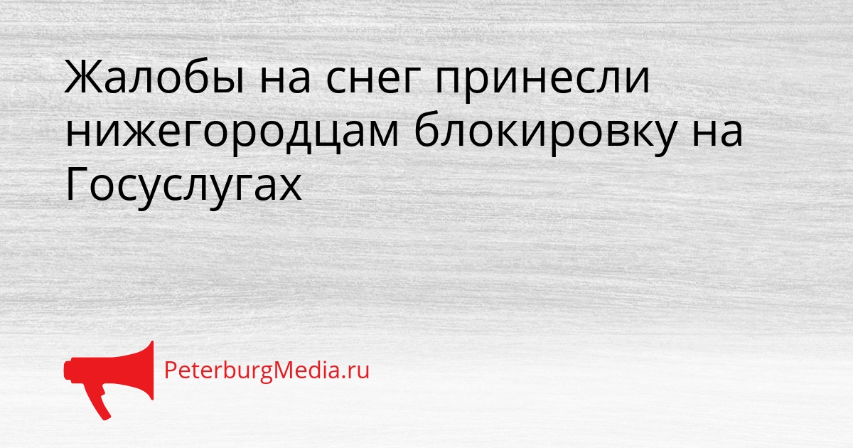 Жалобы на снег принесли нижегородцам блокировку на Госуслугах Сгенерировано