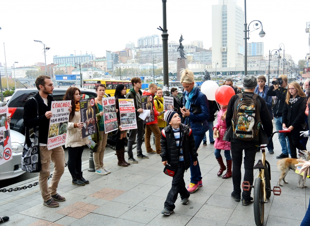 Акция "Животные — не одежда", Фото с места события собственное