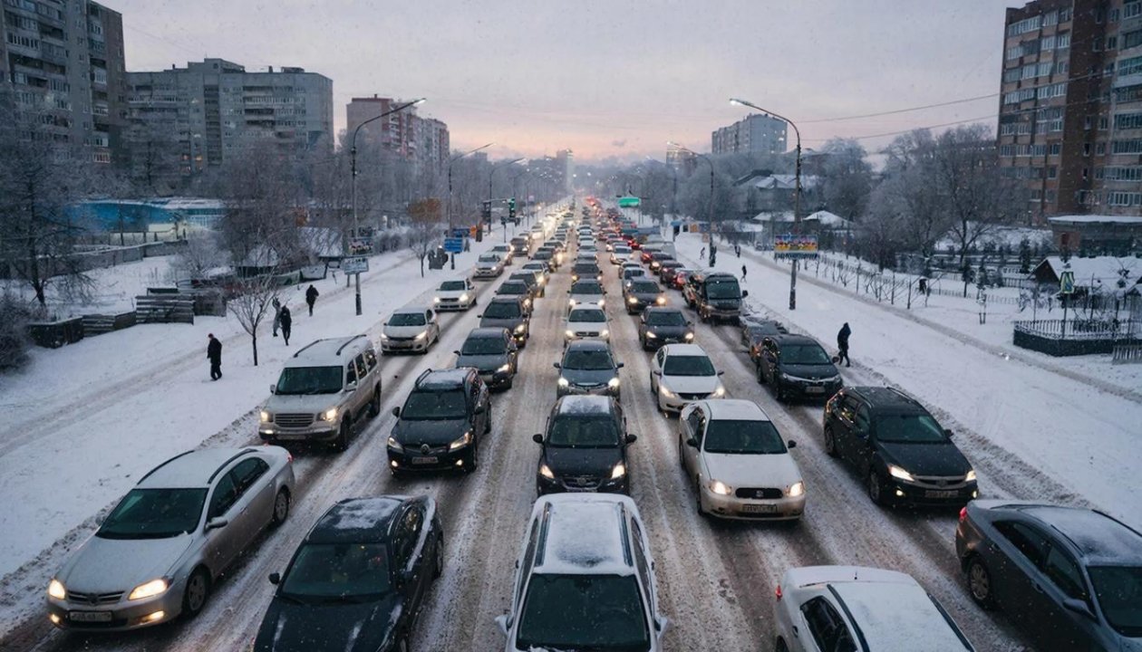 Крупная пробка образуется в сторону Ленинского района в Иркутске Kandinsky 5.0 (12+)