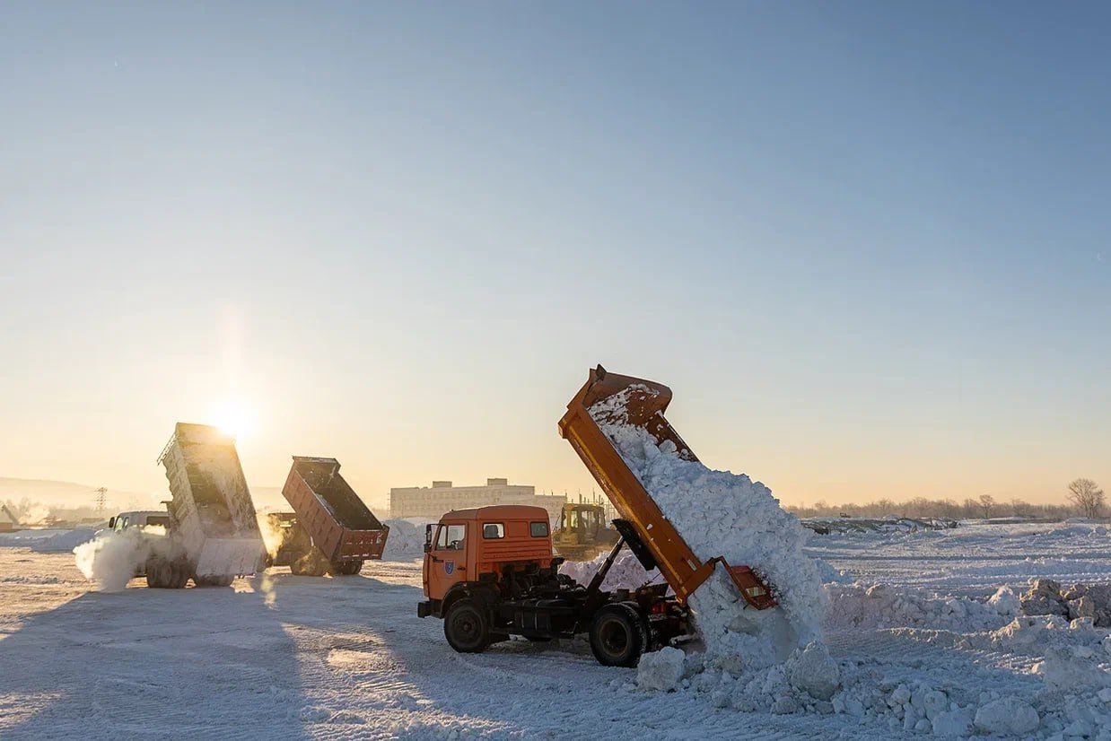 В Южно-Сахалинске закроют северный полигон для вывоза снега пресс-служба администрации города