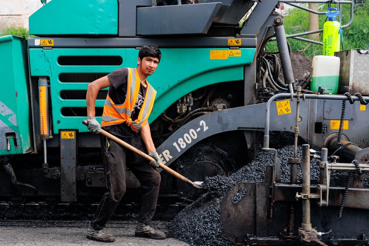 Ремонт дорог, спецтехника, дорога, асфальтирование, Евгений  Кулешов, ИА PrimaMedia.ru
