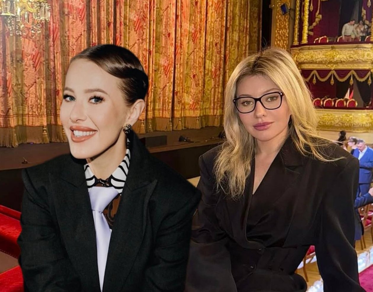 Ксения Собчак и Надежда Стрелец коллаж сгенерирован PrimaDonna.media на основе соцсетей знаменитостей