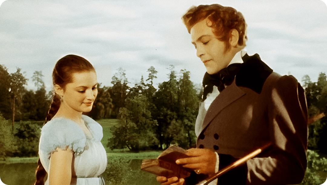 Татьяна и Онегин кадр из фильма &quotЕвгений Онегин&quot, 1958 год