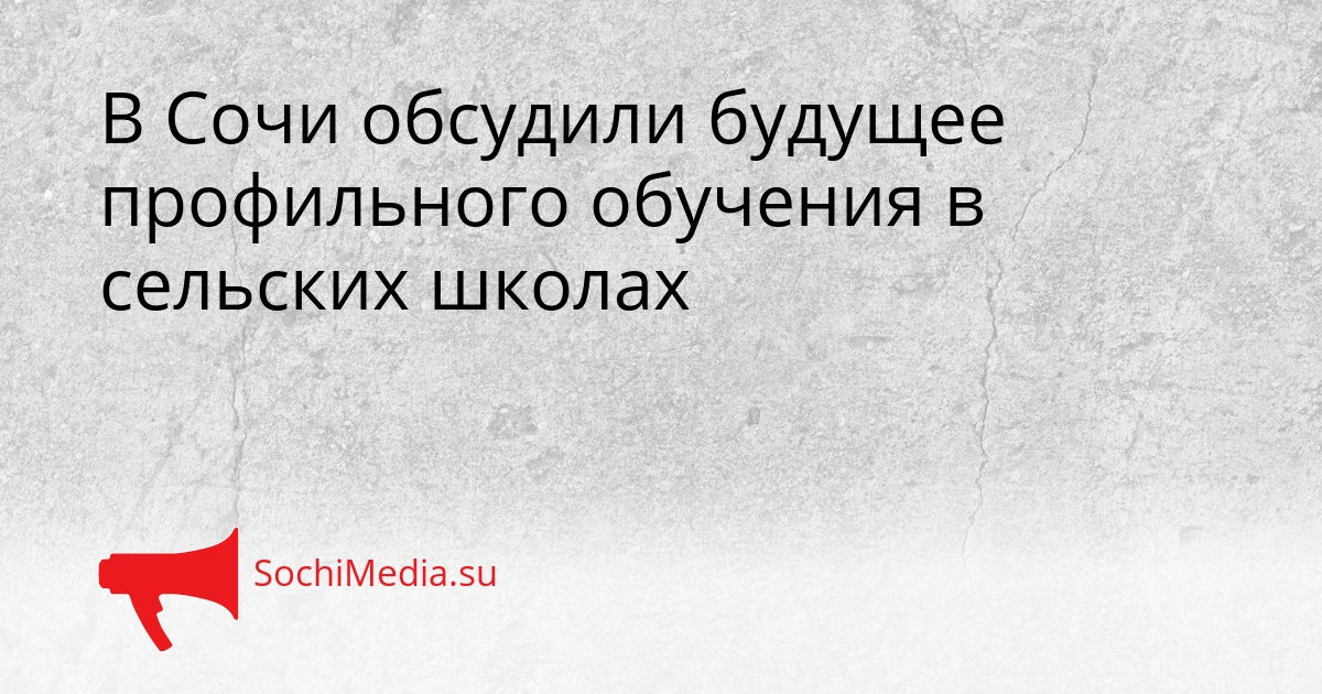 В Сочи обсудили будущее профильного обучения в сельских школах Сгенерировано