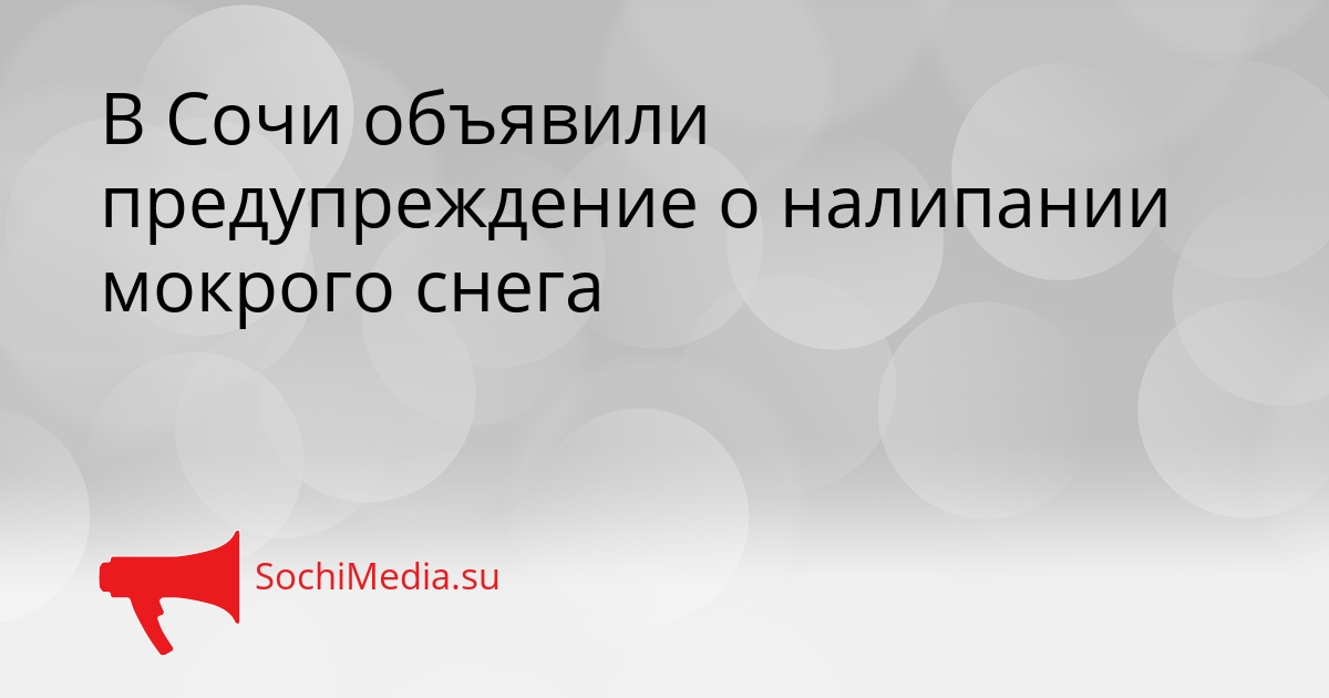 В Сочи объявили предупреждение о налипании мокрого снега Сгенерировано